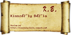 Kisszély Béla névjegykártya